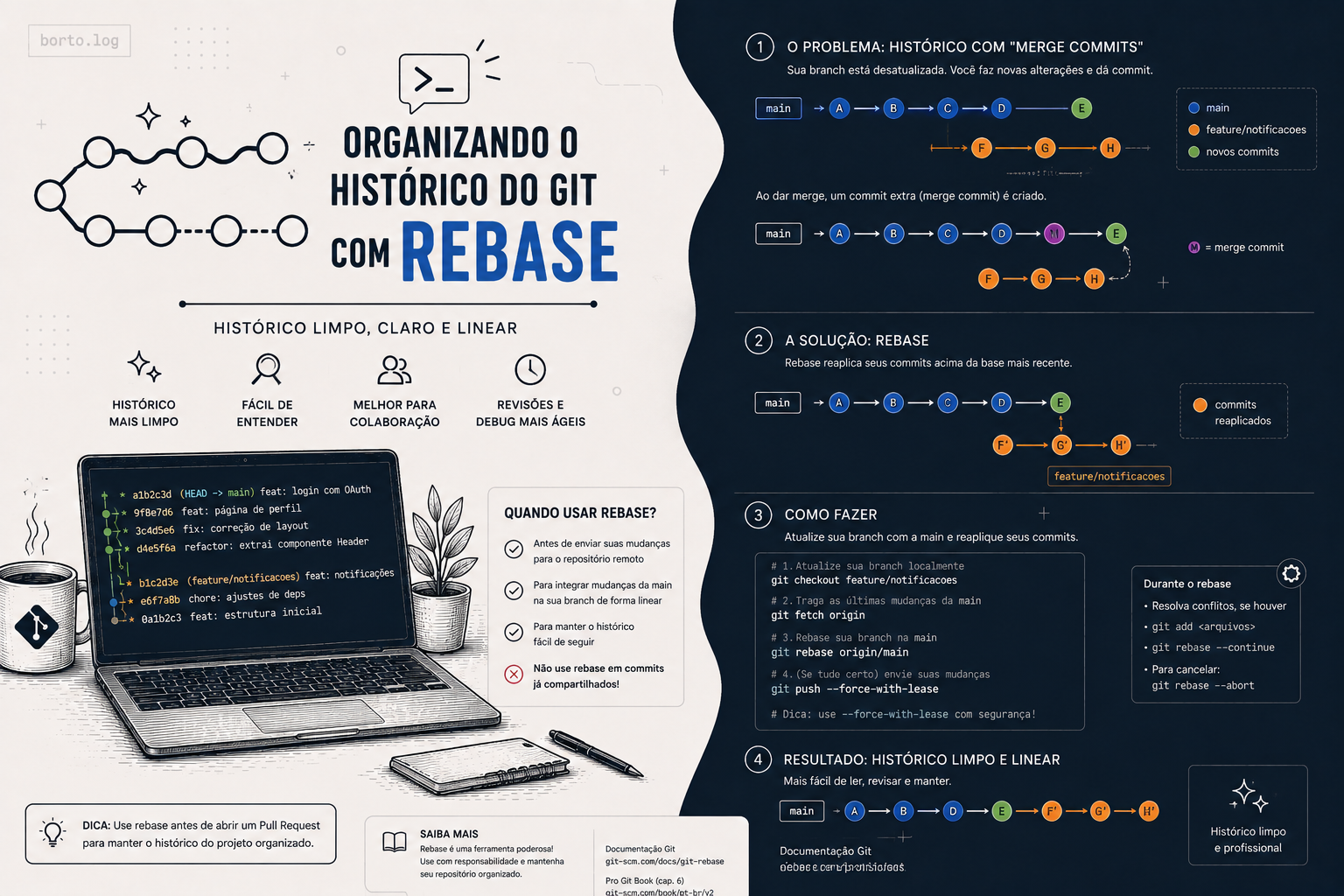 Organizando histórico do git com rebase
